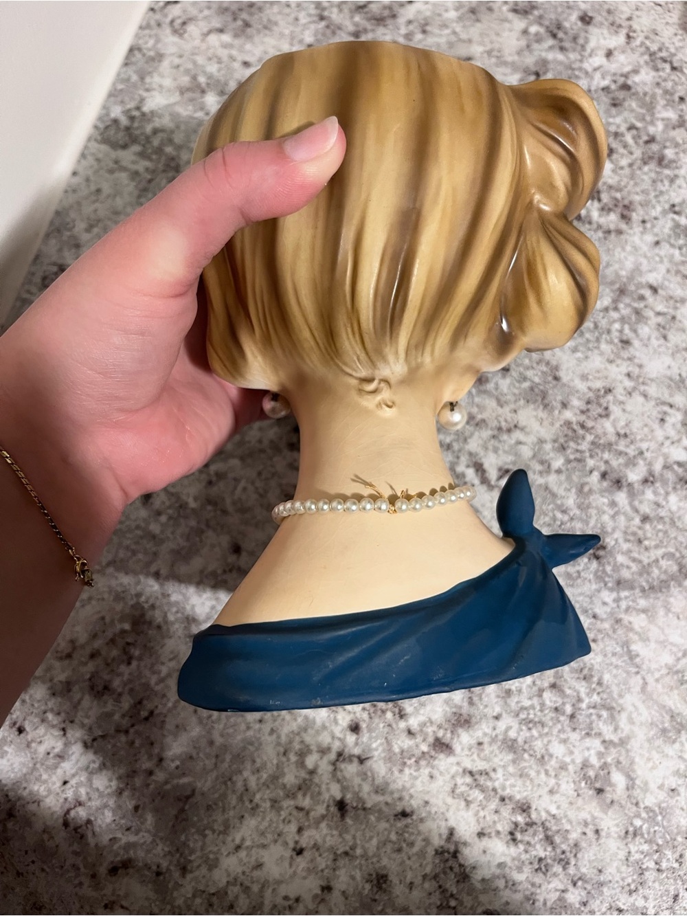 Vintage Napcoware Lady Head Vase - Mid-Century Modern - Faux Pearl, Planter - Picture 5 of 12